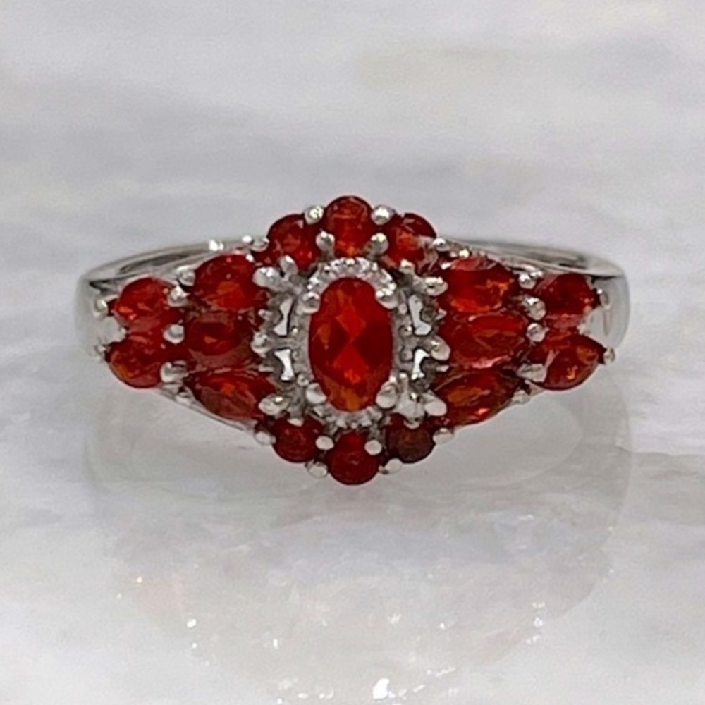 Crimson Fire Opal 🔥 Sterling Silver Ring
